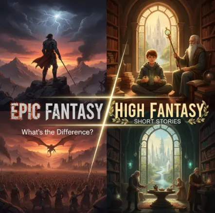 Epic Fantasy vs High Fantasy Short Stories: What’s the Difference?, Fantasy Literature, Epic Fantasy, High Fantasy, Short Stories, Writing Tips, Genre Comparison, Storytelling, World-Building, Fantasy Subgenres, Creative Writing, S. F. Shaw, SF Shaw, The Official Website, Imaginative Worlds of Shaw, Guardians Against the Forbidden World, God of Dark Science, The Divine Source, The Hidden Shadows of Greenland’s Frozen Village, Professional Content Writer, Epic Fantasy Books, Fantasy Author, Fantasy Universe, Book Titles & Series, Guardians Against the Forbidden World – Book 1: A Step into the Dark North, Guardians Against the Forbidden World – Book 2: From Myth They Rise, God of Dark Science – Book 1: The Divine Source, Fantasy & Story Themes, Epic Fantasy, Dark Fantasy, Fantasy Worldbuilding, Mythology, Prophecy, Cursed Kingdom, Ancient Darkness, Forbidden Realm, Magical Realism, Romantic Fantasy, Romantasy, Legends of a Fallen World, Divine Power, Creation and Consciousness, Imaginative Worlds, Cinematic Fantasy Storytelling, 🖋️ About the Author (Personal & Professional), Storyteller, Narrative Builder, Articulate Communicator, Emotional Writer, English Declamation Contests, Ballads and Poems, Computer Science Graduate, Professional Content Writer, IT Industry, Fantasy World Creator, Author Journey, Writer’s Inspiration, Blog / Article Keywords, Short Fantasy Stories, Author’s Guide for Building Epic Fantasy Worlds, Fantasy Fiction vs Magical Realism, Romantic Fantasy vs Romantasy, Standalone vs Series, Writing Tips for Authors, Building Worlds in Fantasy, Reader Debates, Short Story Recommendations, Reader Testimonials Keywords, Book Shipping to Greenland, Wonderful Author, Upcoming Novel Series, Free Short Stories, Brilliant Story Concepts, Captivating Writing, Emotional Stories, Reviews